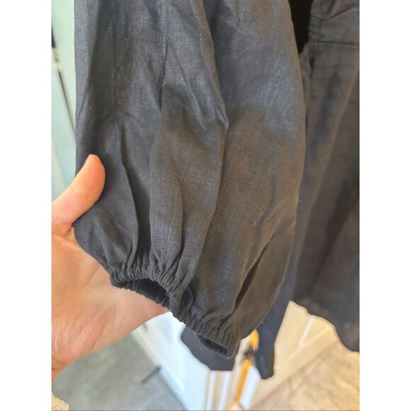 NWT DISSH black linen cut out mini dress, $188 - Picture 9 of 11